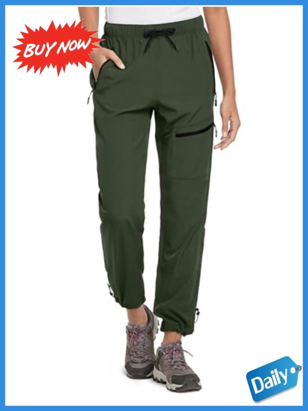 Women's Tall Hiking Pants Quick Dry Water Resistant Cargo Pockets